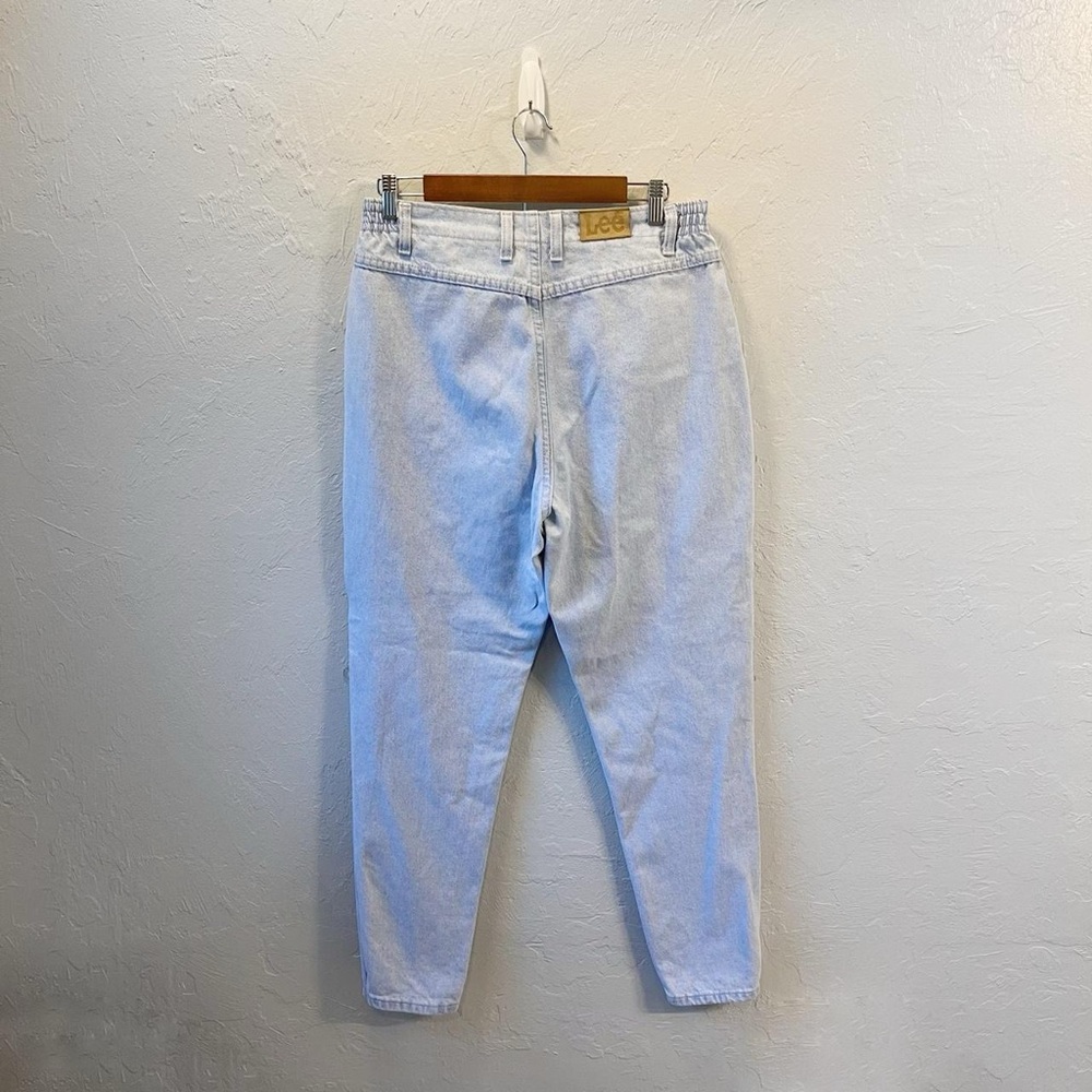 Vintage 90s Lee Bareback High Waisted Indie Denim Mom Jeans 30” Sz 10 Light Wash